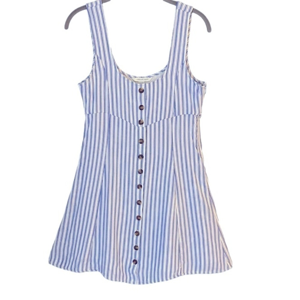 AMERICAN EAGLE Tank Dress Tie Back Sleeveless Stripe Blue/White Women Size XS - Picture 2 of 13